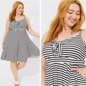 Torrid Black and White Striped Dress